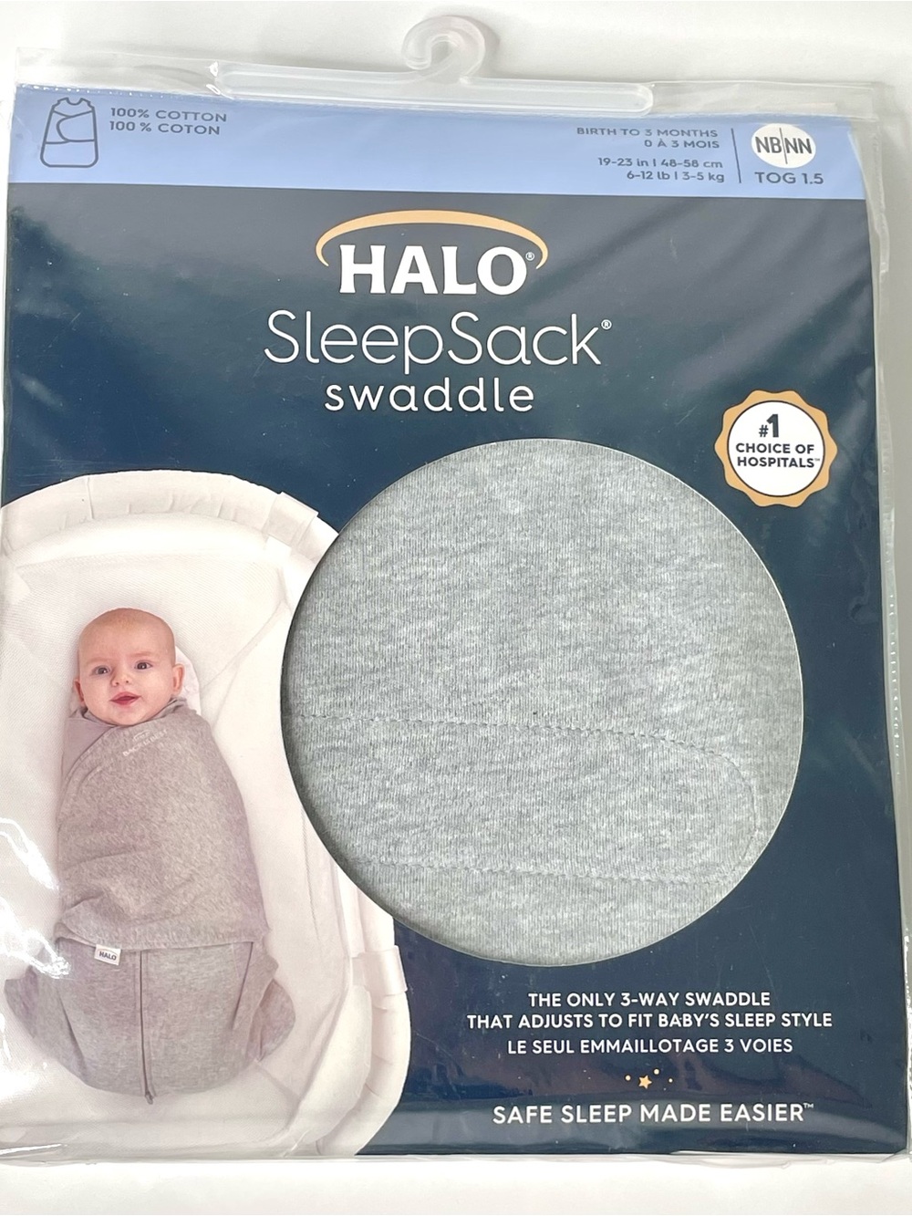 HALO Gray Sleep Sack Swaddle